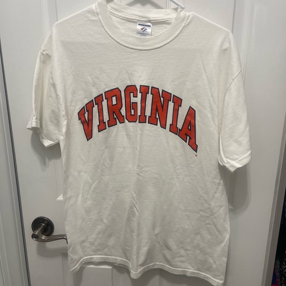 Jerzees Cream Tee with Bold Orange Virginia Design - Picture 2 of 13